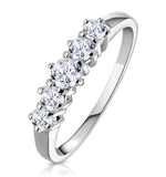 Ellie 18k White Gold 5 Stone Diamond Eternity Ring 0.50ct H/si