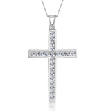 Cross Pendant 1.00ct Lab Diamond 9k White Gold