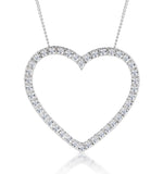 Heart Pendant Necklace 0.30ct Diamond 9k White Gold