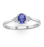 Tanzanite 0.35ct And Diamond 9k White Gold Ring