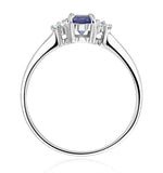 Tanzanite 0.35ct And Diamond 9k White Gold Ring