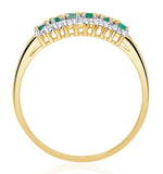 Emerald 0.38ct And Diamond 9k Gold Ring