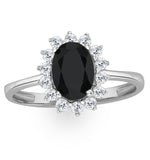 Sapphire 0.90ct And Diamond 9k White Gold Ring