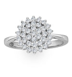 Diamond Cluster Ring 0.50ct Set In 9k White Gold