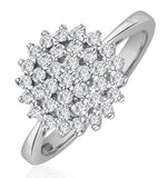 Diamond Cluster Ring 0.50ct Set In 9k White Gold
