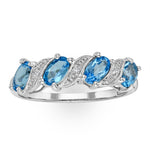 Blue Topaz 0.98ct And Diamond 9k White Gold Ring