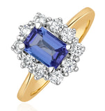 Tanzanite 7 X 5mm And Diamond 0.50ct 18k Gold Ring  Fet24-v