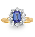 Tanzanite 7 X 5mm And Diamond 0.50ct 18k Gold Ring  Fet24-v