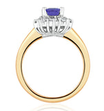 Tanzanite 7 X 5mm And Diamond 0.50ct 18k Gold Ring  Fet24-v
