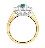 Emerald 0.70ct And Diamond 0.50ct 18k Gold Ring