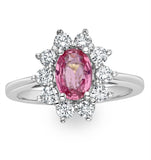 18k White Gold 0.50ct Diamond And 1.05ct Pink Sapphire Ring