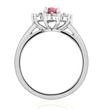 18k White Gold 0.50ct Diamond And 1.05ct Pink Sapphire Ring