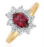 Pink Tourmaline 0.80ct And Diamond Halo Ring In 18k Gold - Fet25