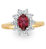 Pink Tourmaline 0.80ct And Diamond Halo Ring In 18k Gold - Fet25