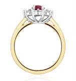 Pink Tourmaline 0.80ct And Diamond Halo Ring In 18k Gold - Fet25