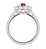 Pink Tourmaline 0.80ct And Diamond Halo Ring 18k White Gold - Fet25