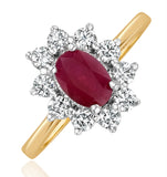 Ruby 1.15ct And Diamond 0.50ct 18k Gold Ring  Fet25-t