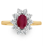 Ruby 1.15ct And Diamond 0.50ct 18k Gold Ring  Fet25-t