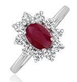 Ruby 1.15ct And Diamond 0.50ct 18k White Gold Ring