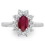 Ruby 1.15ct And Diamond 0.50ct 18k White Gold Ring