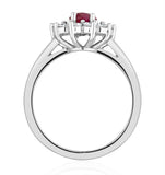 Ruby 1.15ct And Diamond 0.50ct 18k White Gold Ring