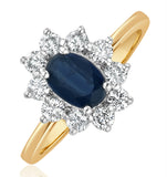 Sapphire 0.80ct And Diamond 0.50ct 18k Gold Ring