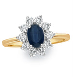 Sapphire 0.80ct And Diamond 0.50ct 18k Gold Ring