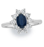 Sapphire 0.80ct And Diamond 0.50ct 18k White Gold Ring