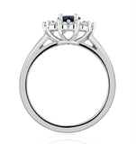 Sapphire 0.80ct And Diamond 0.50ct 18k White Gold Ring