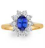 Tanzanite 7 X 5mm And Diamond 0.50ct 18k Gold Ring