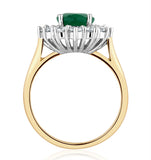 Emerald 1.95ct And Diamond 1.00ct Cluster Ring In 18k Gold