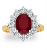 Ruby 2.40ct And Lab Diamond 1.00ct Cluster Ring In 18k Gold