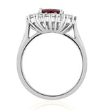 Ruby 2.40ct And Lab Diamond 1.00ct Cluster Ring Set In Platinum