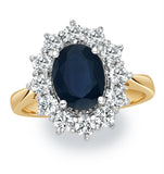 Sapphire 2.3ct And Diamond 1ct Cluster Ring In 18k Gold