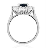 Sapphire 2.3ct And Diamond 1ct Cluster Ring In 18k White Gold