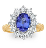 Tanzanite 1.7ct And Diamond 1ct Cluster Ring In 18k Gold