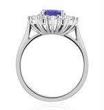 Tanzanite 1.7ct And Lab Diamond 1ct Cluster Ring In 18k White Gold