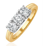 Chloe 18k Gold 3 Stone Diamond Ring 1.00ct