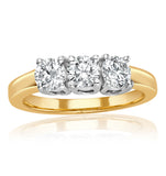 Chloe 3 Stone Trilogy Lab Diamond Ring 1.00ct H/si In 18k Gold