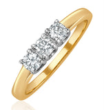 Chloe 18k Gold 3 Stone Diamond Ring 0.30ct H/si