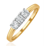Chloe 18k Gold 3 Stone Diamond Ring 0.50ct H/si