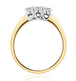 Chloe 18k Gold 3 Stone Diamond Ring 0.50ct