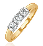 Chloe 3 Stone Trilogy Lab Diamond Ring 0.75ct G/vs In 18k Gold