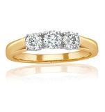 Chloe 3 Stone Trilogy Lab Diamond Ring 0.75ct G/vs In 18k Gold