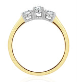 Chloe 18k Gold 3 Stone Diamond Ring 0.75ct
