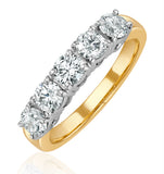 Chloe 18k Gold 5 Stone Diamond Eternity Ring 1.50ct H/si