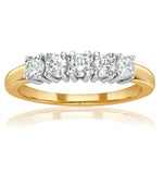 Chloe 18k Gold 5 Stone Diamond Eternity Ring 0.50ct H/si