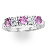 Pink Sapphire 0.90ct And Diamond Ring 0.40ct 18k White Gold Ft26