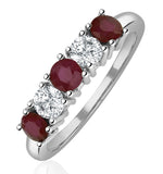 Ruby 0.75ct And Diamond Ring 0.40ct 18k White Gold Ft26