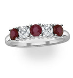 Ruby 0.75ct And Diamond Ring 0.40ct 18k White Gold Ft26